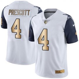 Nike Dallas Cowboys #4 Dak Prescott White Mens Stitched NFL Limited Gold Rush Jersey