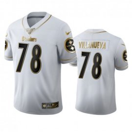 Pittsburgh Steelers #78 Alejandro Villanueva Mens Nike White Golden Edition Vapor Limited NFL 100 Jersey