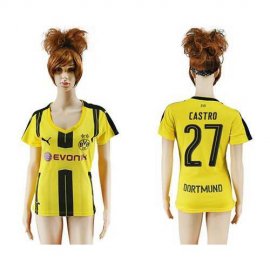 Womens Dortmund #27 Castro Home Soccer Club Jersey