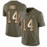 Nike Minnesota Vikings #14 Stefon Diggs Olive/Gold Mens Stitched NFL Limited 2017 Salute To Service Jersey