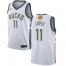 Nike Milwaukee Bucks #11 Brook Lopez Mens 2021 NBA Finals Bound Swingman Association Edition Jersey White Mens