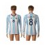 Argentina #8 J.Zanetti Home Long Sleeves Soccer Country Jersey