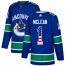 Adidas Vancouver Canucks #1 Kirk Mclean Blue Home Authentic USA Flag Stitched NHL Jersey