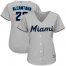 Miami Marlins #22 Sandy Alcantara Grey Road Womens Stitched MLB Jersey