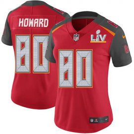 Nike Tampa Bay Buccaneers #80 O. J. Howard Red Team Color Womens Super Bowl LV Bound Stitched NFL Vapor Untouchable Limited Jersey