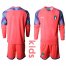 Italy Blank Pink Goalkeeper Long Sleeves Kid Soccer Country Jersey