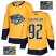 Adidas Nashville Predators #92 Ryan Johansen Yellow Home Authentic Fashion Gold Stitched NHL Jersey