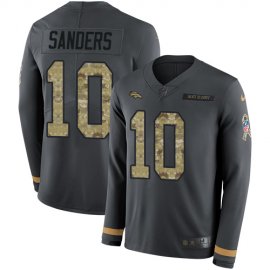 Nike Denver Broncos #10 Emmanuel Sanders Anthracite Salute to Service Mens Stitched NFL Limited Therma Long Sleeve Jersey