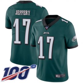 Nike Philadelphia Eagles #17 Alshon Jeffery Midnight Green Team Color Mens Stitched NFL 100th Season Vapor Limited Jersey