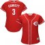 Cincinnati Reds #3 Scooter Gennett Red Alternate Womens Stitched MLB Jersey