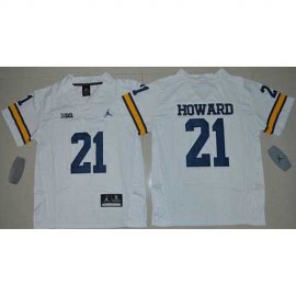 Youth Michigan Wolverines #21 Desmond Howard White Jordan Brand Stitched NCAA Jersey