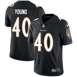 Nike Baltimore Ravens #40 Kenny Young Black Alternate Mens Stitched NFL Vapor Untouchable Limited Jersey