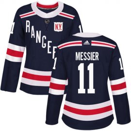 Adidas New York Rangers #11 Mark Messier Navy Blue Authentic 2018 Winter Classic Womens Stitched NHL Jersey
