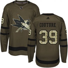 Adidas San Jose Sharks #39 Logan Couture Green Salute to Service Stitched NHL Jersey
