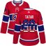 Adidas Montreal Canadiens #90 Tomas Tatar Red Home Authentic USA Flag Womens Stitched NHL Jersey
