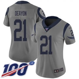 Nike Los Angeles Rams #21 Donte Deayon Gray Womens Stitched NFL Limited Inverted Legend 100th Season Jersey