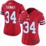 Nike Buffalo Bills #34 Thurman Thomas Red Womens Stitched NFL Limited Rush Jersey