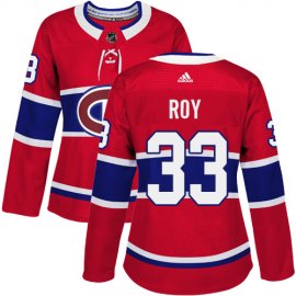 Adidas Montreal Canadiens #33 Patrick Roy Red Home Authentic Womens Stitched NHL Jersey
