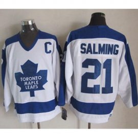 Toronto Maple Leafs #21 Borje Salming White/Blue CCM Throwback Stitched NHL Jersey