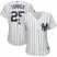 New York Yankees #25 Gleyber Torres Majestic Womens 2019 Postseason Official Cool Base Player Jersey White Navy