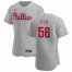 Philadelphia Phillies #56 Zach Eflin Mens Nike Gray Road 2020 Authentic Player MLB Jersey