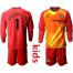 Chelsea #1 Arrizabalaga Red Goalkeeper Long Sleeves Kid Soccer Club Jersey
