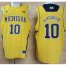 Michigan Wolverines 10 Tim Hardaway Big 10 Patch Yellow NCAA Basketball Jerseys