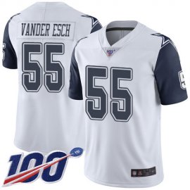 Nike Dallas Cowboys #55 Leighton Vander Esch White Mens Stitched NFL Limited Rush 100th Season Jersey