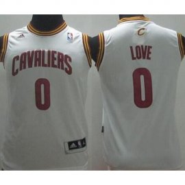 Youth Cleveland Cavaliers 0 Kevin Love White Stitched Revolution 30 Swingman NBA Jersey