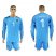 Italy #1 Buffon Blue Long Sleeves Goalkeeper Soccer Country Jersey