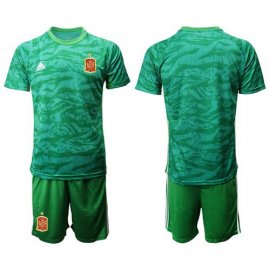 Spain Blank Green Goalkeeper Soccer Country Jersey