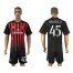 AC Milan #45 Balotelli Home Soccer Club Jersey