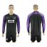 Atletico Madrid Blank Black Goalkeeper Long Sleeves Soccer Club Jersey
