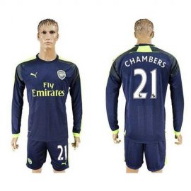 Arsenal #21 Chambers Sec Away Long Sleeves Soccer Club Jersey