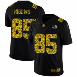 Cincinnati Cincinnati Bengals #85 Tee Higgins Mens Nike Leopard Print Fashion Vapor Limited NFL Jersey Black