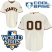 Giants Customized Authentic Cream Cool Base MLB Jersey w/2010 World Series Patch (S-3XL)