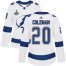 Adidas Tampa Bay Lightning #20 Blake Coleman White Road Authentic Womens 2020 Stanley Cup Champions Stitched NHL Jersey