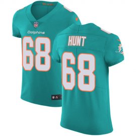 Nike Miami Dolphins #68 Robert Hunt Aqua Green Team Color Mens Stitched NFL Vapor Untouchable Elite Jersey