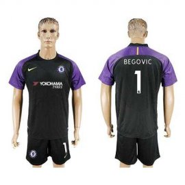 Chelsea #1 Begovic Black Goalkeeper Soccer Club Jersey