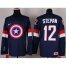 Olympic Team USA #12 Derek Stepan Navy Blue Captain America Fashion Stitched NHL Jersey