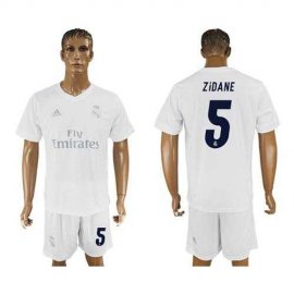 Real Madrid #5 Zidane Marine Environmental Protection Home Soccer Club Jersey