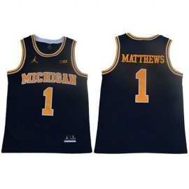 Wolverines #1 Charles Matthews Navy Blue Jordan Brand Limited Stitched NCAA Jersey