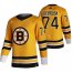 Boston Bruins #74 Jake DeBrusk Yellow Mens Adidas 2020-21 Reverse Retro Alternate NHL Jersey