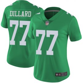 Nike Philadelphia Eagles #77 Andre Dillard Green Womens Stitched NFL Limited Rush Jersey