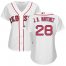 Boston Red Sox #28 J. D. Martinez White Home Womens Stitched MLB Jersey