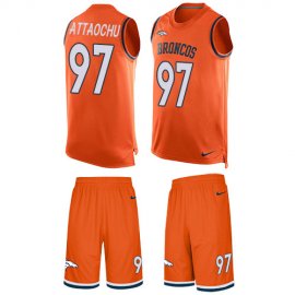 Nike Denver Broncos #97 Jeremiah Attaochu Orange Team Color Mens Stitched NFL Limited Tank Top Suit Jersey