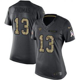 Nike New Orleans Saints #13 Michael Thomas Black Womens Stitched NFL Limited 2016 Salute to Service Jersey
