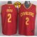 Cavaliers #2 Kyrie Irving Red Crazy Light The Finals Patch Stitched NBA Jersey