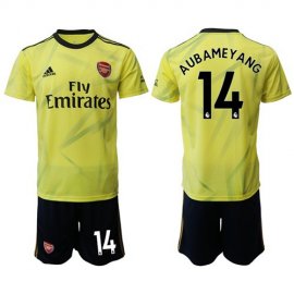 Arsenal #14 Aubameyang Yellow Soccer Club Jersey