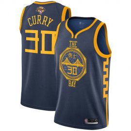 Nike Golden State Warriors #30 Stephen Curry 2022 NBA Finals Navy Swingman City Edition Jersey Mens